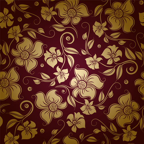 Gentle floral seamless pattern wallpapers vector 02 wallpapers seamless pattern gentle floral   