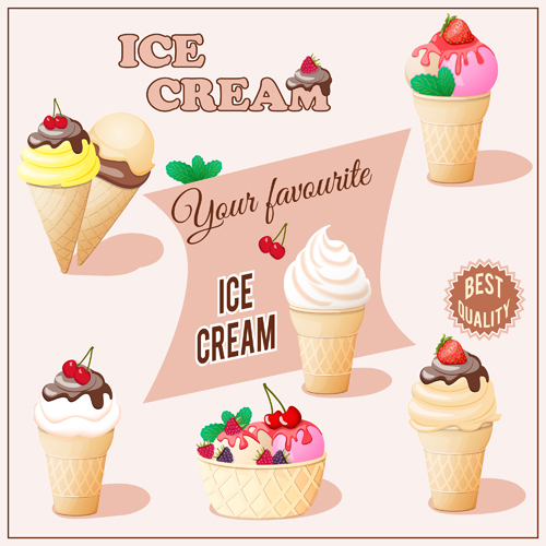Different delicious ice cream vector ice cream different Delicious ice cream Delicious   