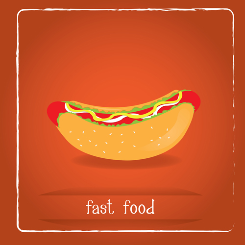 Simlpe fast food poster template vector 01 template Simlpe poster food fast   