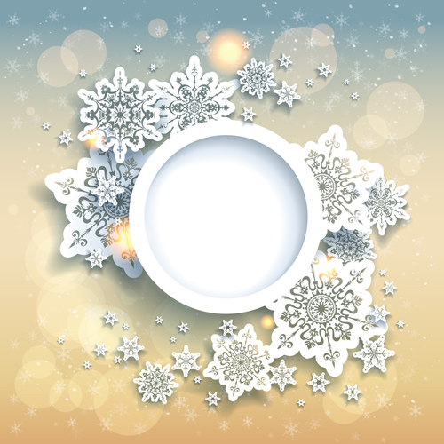 Beautiful snowflake with shiny background vector 01 snowflake beautiful background vector   