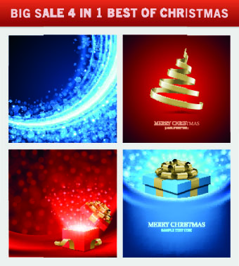 Christmas background 4 in 1 vector set 07 christmas background   
