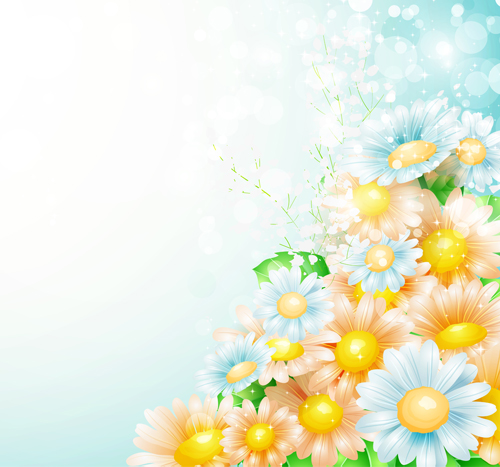 Shiny spring flowers creative background vector 03 spring shiny flowers flower Creative background creative background vector background   