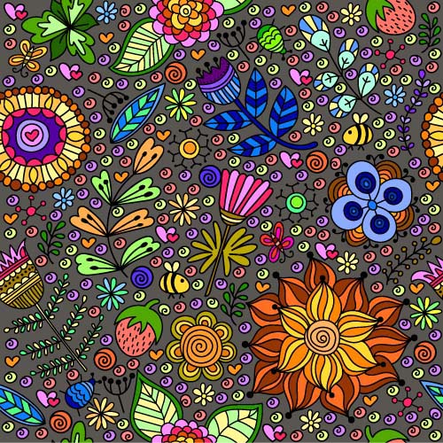 Cartoon flower pattern seamless vector set 09 seamless pattern flower cartoon   