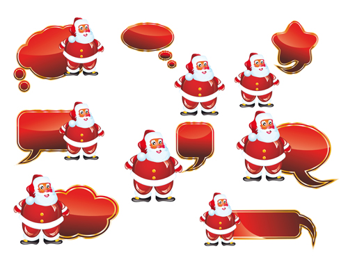 Santa and Speech Bubbles red texture vector texture speech bubbles speech santa bubbles bubble   