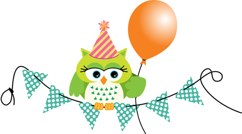 Birthday owls with ballons cards vector 01 owls cards birthday ballons   