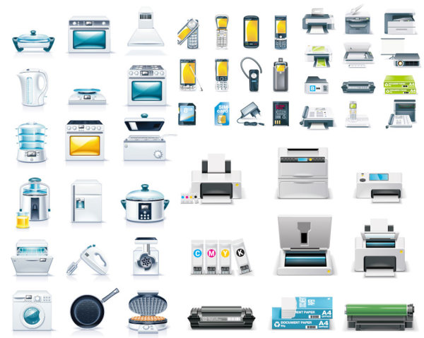 Small appliances icons vector vector vector small icons appliances   