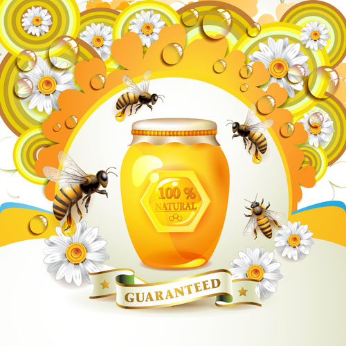 Elements of Honey and Bees vector set 04 honey elements element bees   