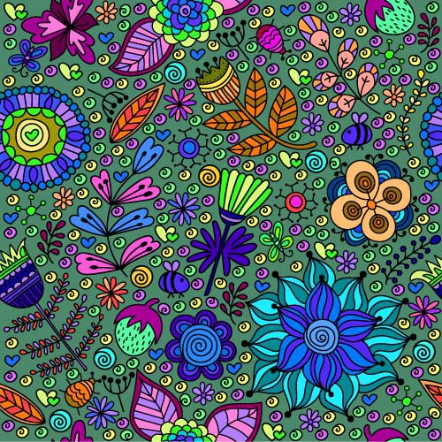 Cartoon flower pattern seamless vector set 08 seamless pattern flower cartoon   