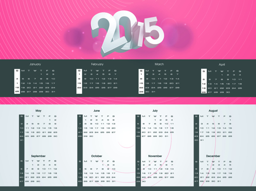 Modern 2015 calendar and new year background vector 01 new year modern calendar 2015   