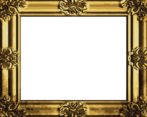 Set of Antique Gold Photo Frame elements vector 04 photo frame gold elements element antique   