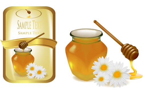 Elements of Honey and Bees vector set 03 honey elements element bees   