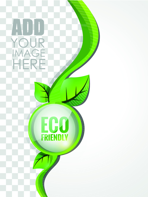 Eco style brochure with flyer cover vector 01 flyer cover brochure   