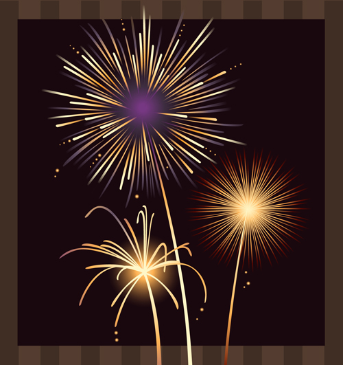 Set of holiday Fireworks design vector material 23 material holiday Fireworks   