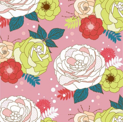 Seamless flower art pattern vector set seamlessly flower background   