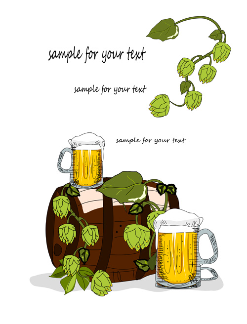 Hand drawn beer background vector 01 hand drawn beer background   