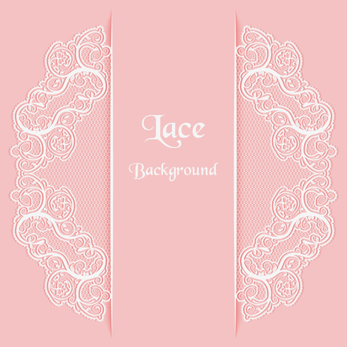 Pink background with white Lace vector material 04 pink lace vector lace background   