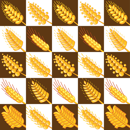 Set of Wheat patterns mix vector 03 wheat patterns pattern mix   