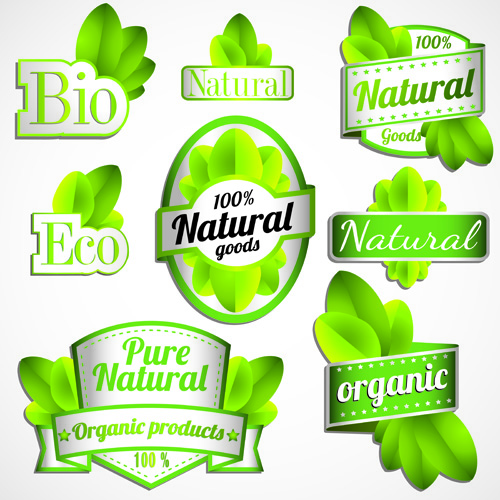 Vector Eco Labels set 03 labels label eco   