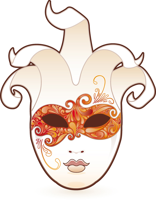 Mask with Masquerade design vector 01 Masquerade mask   