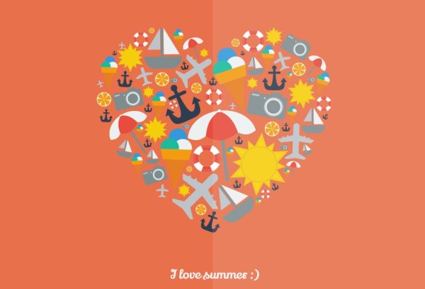 I love summer Heart vector summer love heart   