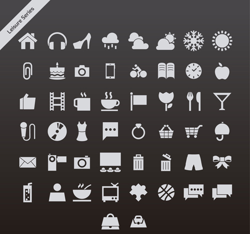 Gray leisure series vector icons series leisure icons icon gray   
