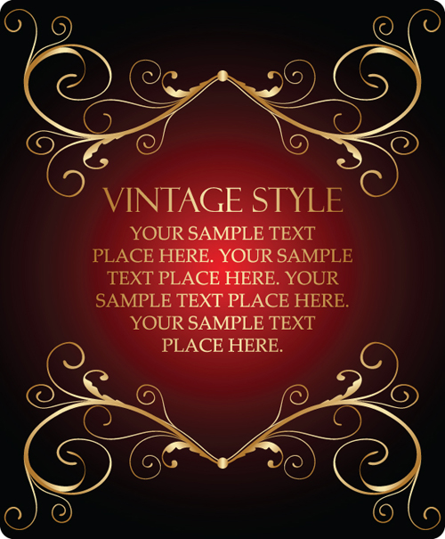 Vintage style Luxury Frame vector set 04 Vintage Style vintage style luxury frame   
