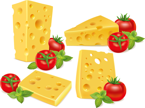 Cheese with tomato design vector tomato cheese   