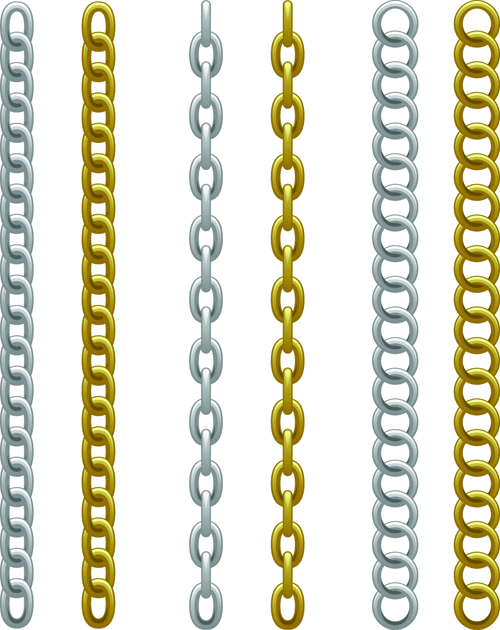 Different metal chain borders vector set 04 metal different chain borders border   