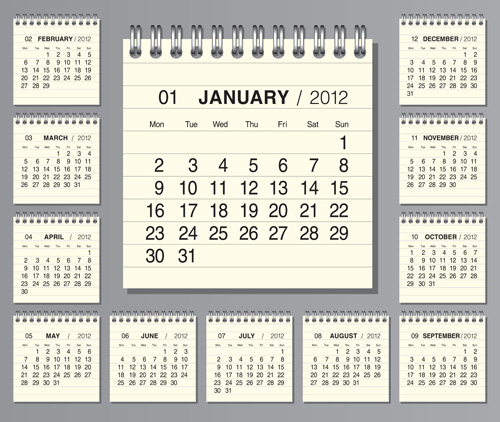 Elements of Calendar grid 2013 design vector set 07 elements element calendar 2013   