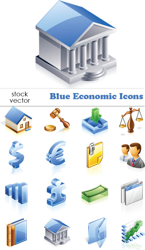 Elements of Blue Economic vector Icons economic blue   