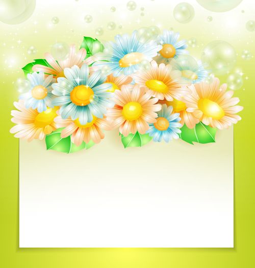 Shiny spring flowers creative background vector 01 spring shiny flowers flower Creative background banner background vector   