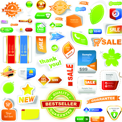 Different supermarket labels and Stickers design vector 02 supermarket stickers sticker labels label different   
