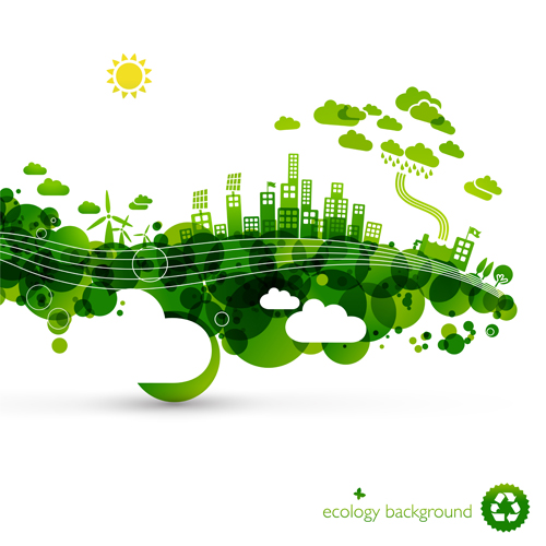 Creative ecology city background illustration 03 illustration ecology eco creative city background   