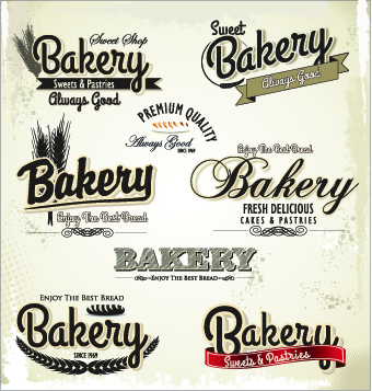 Vintage bakery labels creative vector set 04 vintage labels label creative bakery   