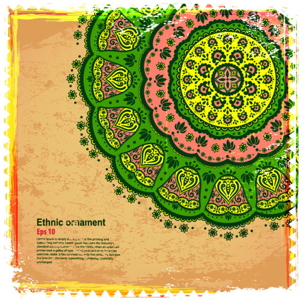 Indian style Floral ornament vector graphics 02 ornament Indian style india floral   