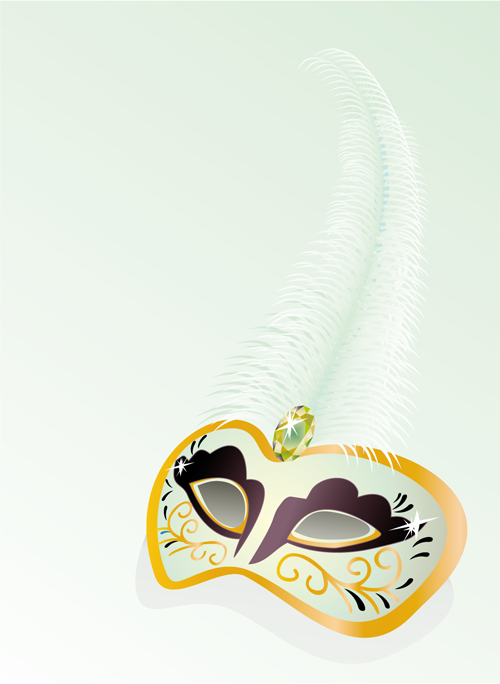 Mask with Masquerade design vector 04 Masquerade mask   