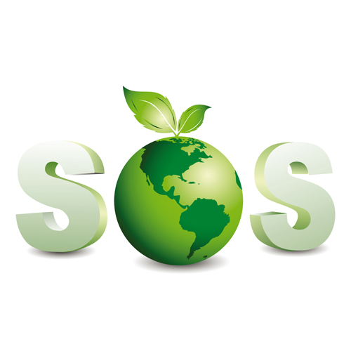 Think Green Earth design elements vector 03 green earth green elements element   