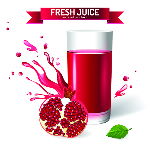 Fresh Juice with ribbon design graphic vector 03 ribbon juice fresh   