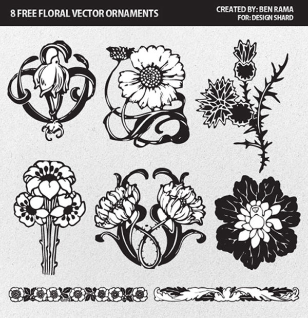 Flower ornaments of Borders and Pattern vector pattern vector pattern ornaments flower borders   