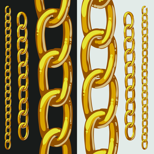 Different metal chain borders vector set 05 metal different chain borders border   