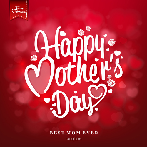 Set of happy mother's day art background vector 04 Mother's day mother happy background   