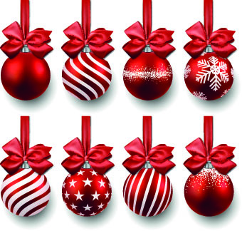 Different color christmas balls vector 01 different christmas balls   