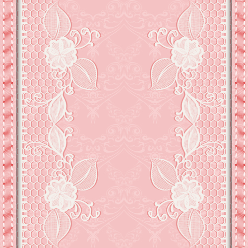 Pink background with white Lace vector material 03 white pink material lace vector background   