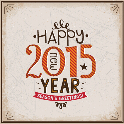 Vintage background 2015 christmas and new year vector set 05 vintage new year christmas background 2015   
