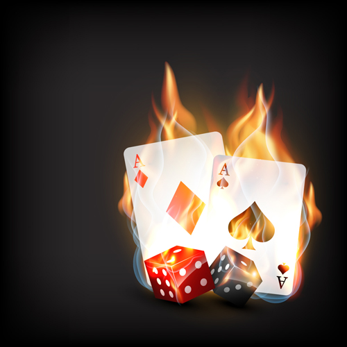 Flame elements Casino cards vector graphics 01 flame elements element casino cards card   