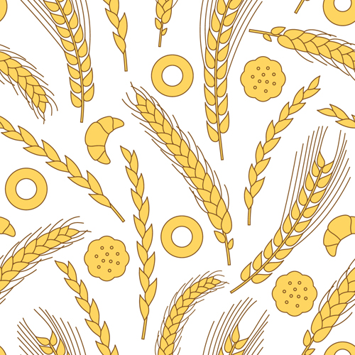 Set of Wheat patterns mix vector 05 wheat patterns pattern mix   