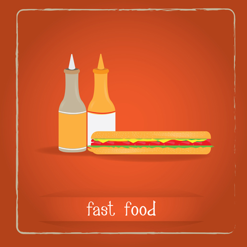 Simlpe fast food poster template vector 10 template Simlpe poster food fast   