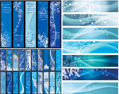 Blue Christmas banners background vector christmas blue banners   