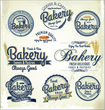 Vintage bakery labels creative vector set 05 vintage labels label creative bakery   