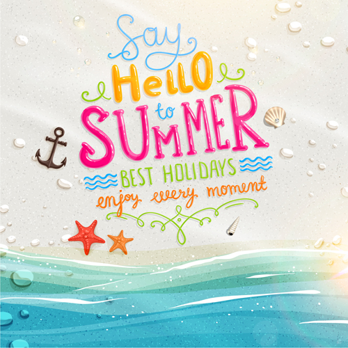 Excellent summer holidays background vector 02 summer holidays holiday Excellent   